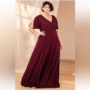 Lulus Heart of Marigold Wrap Dress, size XL, burgundy